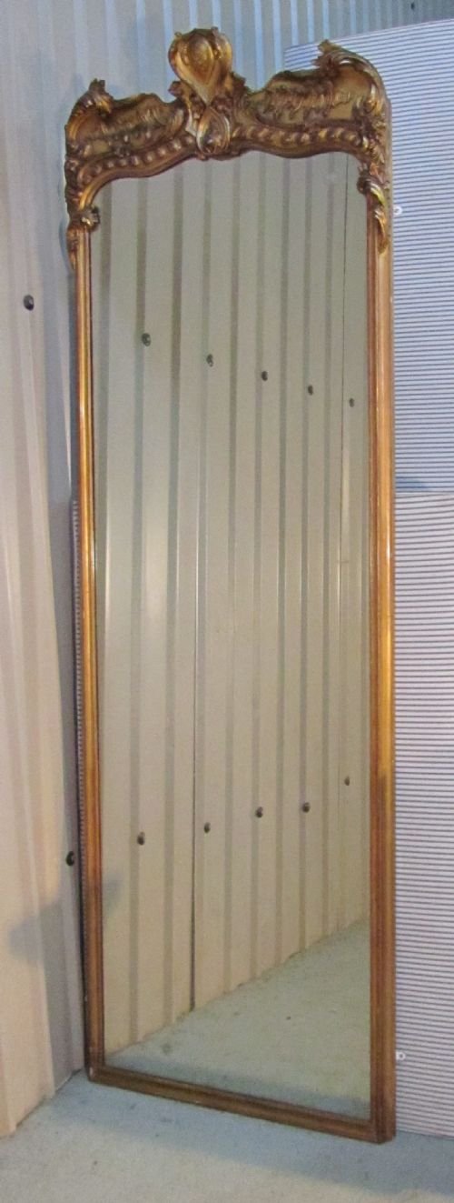 Large French Gilt Console or Pier Mirror