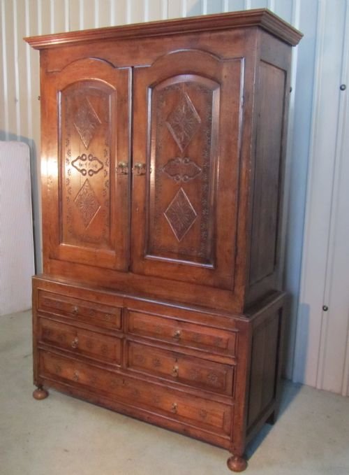 17th Century Carved Oak Housekeepers Cupboard Press