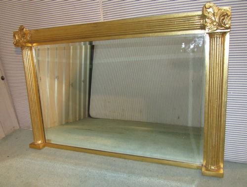 Large Gold Over Mantle Wall Mirror