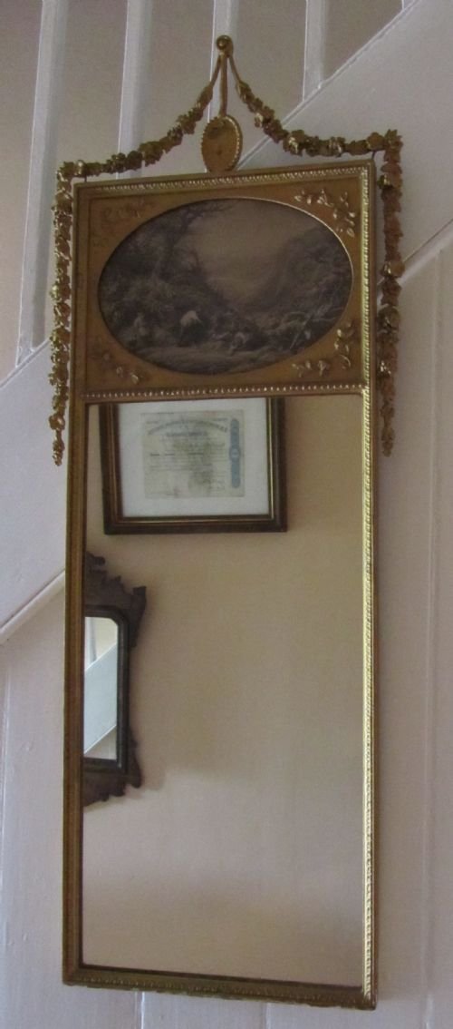 fig 1. DAINTY REGENCY STYLE GILT WALL MIRROR