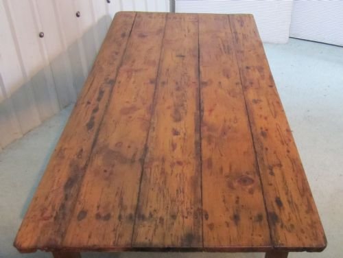 fig 1. LARGE FRENCH RUSTIC PINE FARMHOUSE COFFEE TABLE