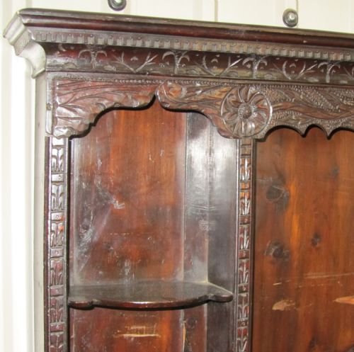 fig 1. GEORGIAN CARVED OAK SPICE SHELF PLATE RACK DRESSER TOP