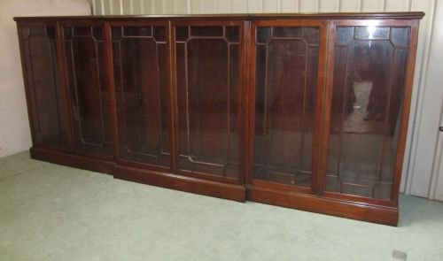 Large Victorian Astral Glazed Mahogany Bookcase