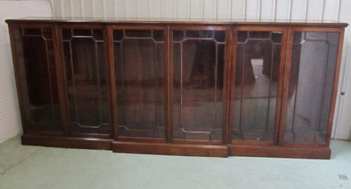 fig 1. LARGE VICTORIAN ASTRAL GLAZED MAHOGANY BOOKCASE