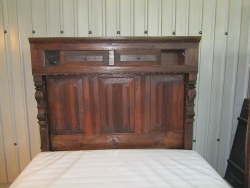 fig 1. RARE JACOBEAN PERIOD OAK CARVED DOUBLE 5FT BED