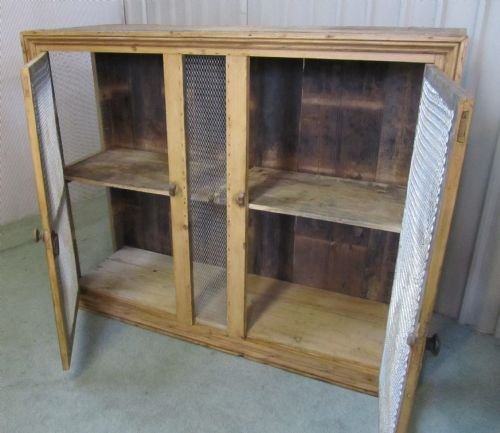 fig 1. VERY LARGE FRENCH GAME CUPBOARD PINE MEAT SAFE
