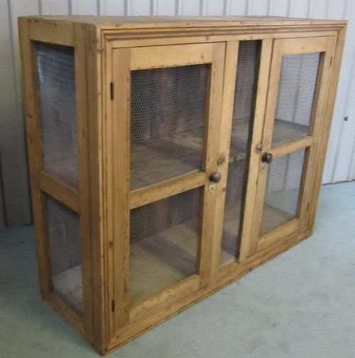 fig 2. VERY LARGE FRENCH GAME CUPBOARD PINE MEAT SAFE