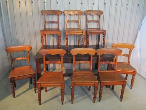 Harlequin Set of 8 Fruit-wood Kitchen Chairs