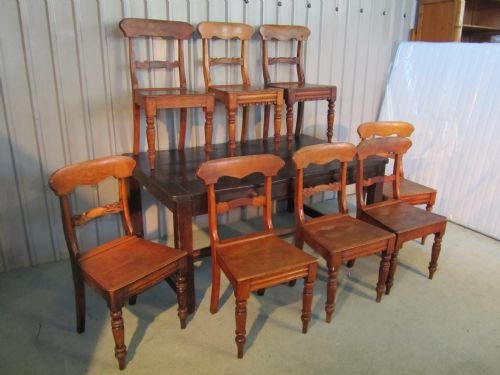 fig 1. HARLEQUIN SET OF 8 FRUIT-WOOD KITCHEN CHAIRS