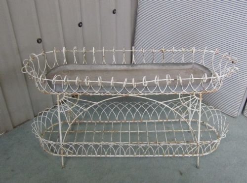 fig 1. VICTORIAN 2 TIER WIRE WORK GARDEN PLANT STAND