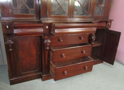 fig 2. A Large Victorian Mahogany Break Front Bookcase