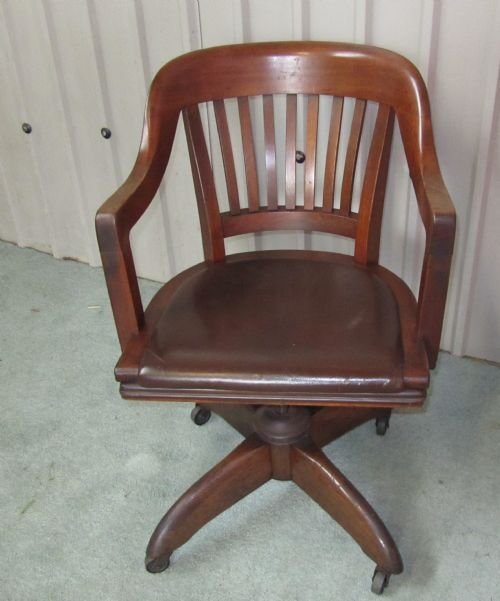 Edwardian Mahogany Tilting Swiveling Office Desk Chair