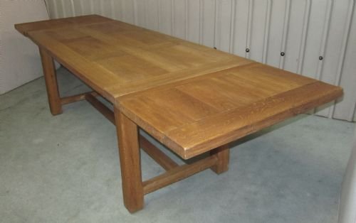 Very Large Heavy French Farmhouse Golden Oak Table