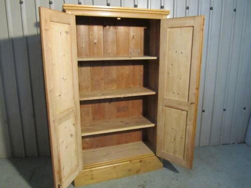 fig 2. VICTORIAN PINE SCHOOL CUPBOARD BOOK CASE OR KITCHEN CUPBOARD