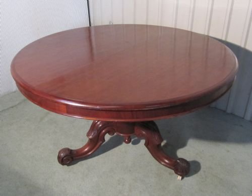 Victorian Mahogany Carved Round Tilt Top Centre Table