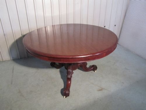 fig 1. VICTORIAN MAHOGANY CARVED ROUND TILT TOP CENTRE TABLE