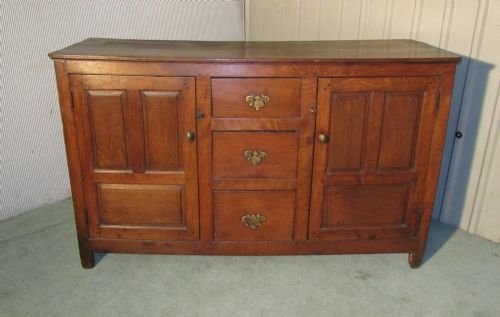 Georgian Blond Oak Country Dresser Sideboard Cupboard