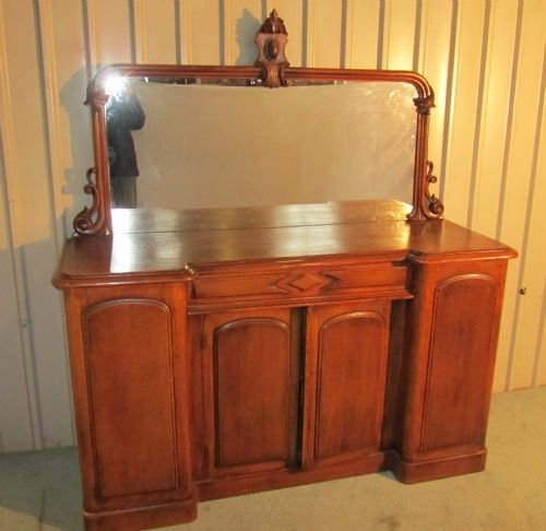 Victorian Oak Chiffonier Mirror Back Sideboard Cupboard