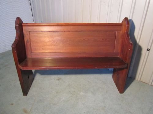 fig 1. A VICTORIAN PITCH PINE PEW BENCH