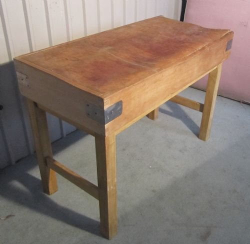 A French Vintage Butchers Chopping Block on Stand