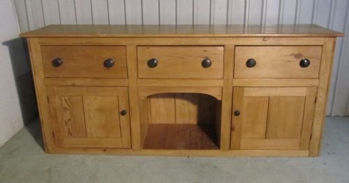 A Very Large Georgian Pine Farmhouse Kitchen Dresser Base