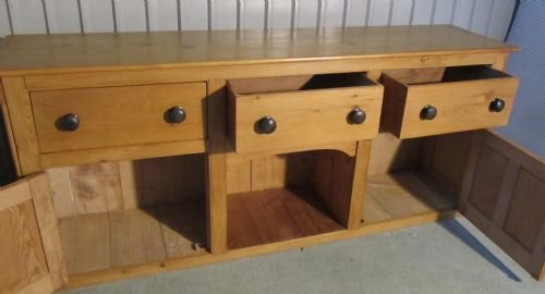 fig 1. A Very Large Georgian Pine Farmhouse Kitchen Dresser Base