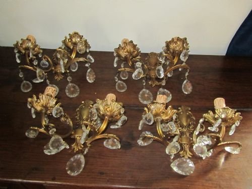 fig 1. A Delightful set of 4 French Wall Light Chandeliers