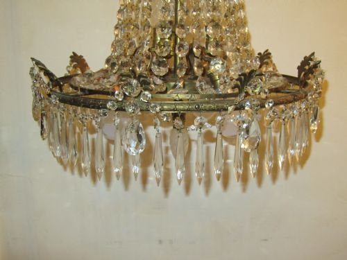 fig 1. Very Large French Empire Style Antique Crystal Chandelier