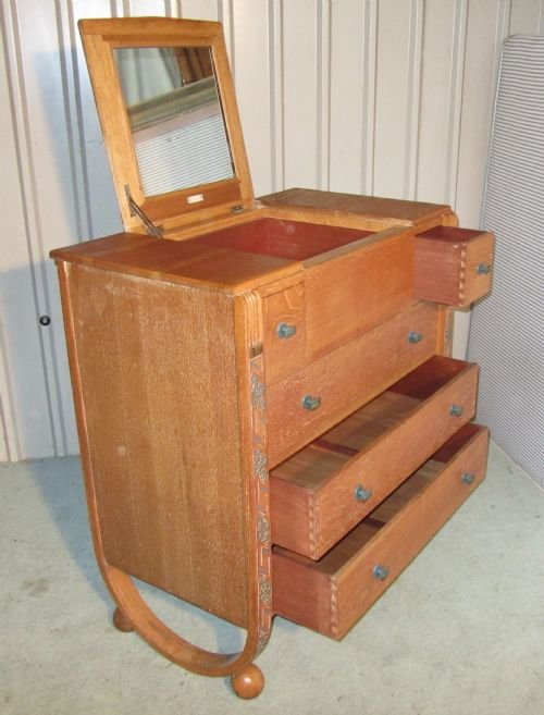 fig 2. Heals Art Deco Limed Oak Bedroom Suite