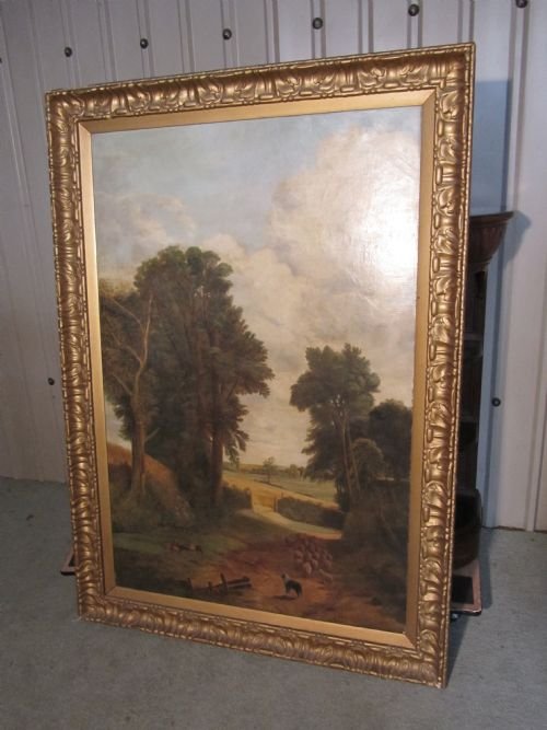 fig 1. Large Unsigned Victorian Oil Painting, of John Constable’s ‘The Cornfield’ 1826