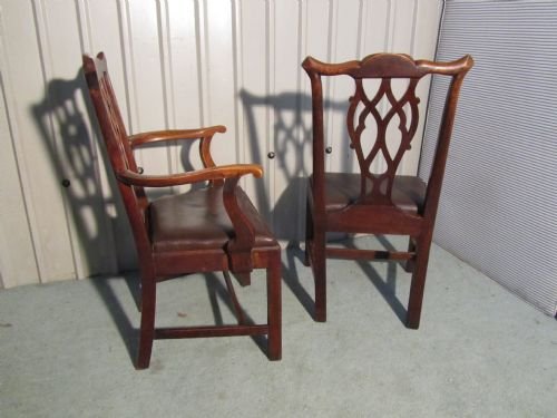 fig 1. A Set of 6 Georgian Hepplewhite Country Oak Dining Chairs