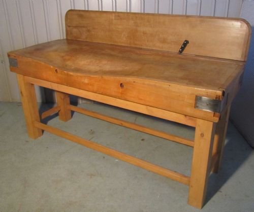 fig 1. A large French Vintage Butchers Chopping Block on Stand
