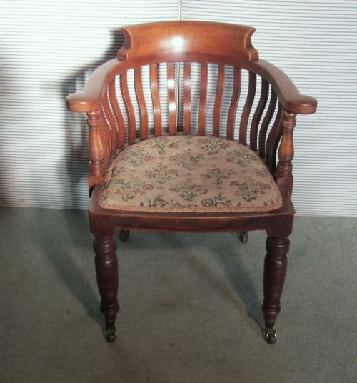 A Victorian Mahogany Desk or Library Chair