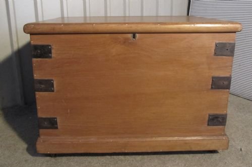 A Large Victorian Pine Blanket Box on Casters.