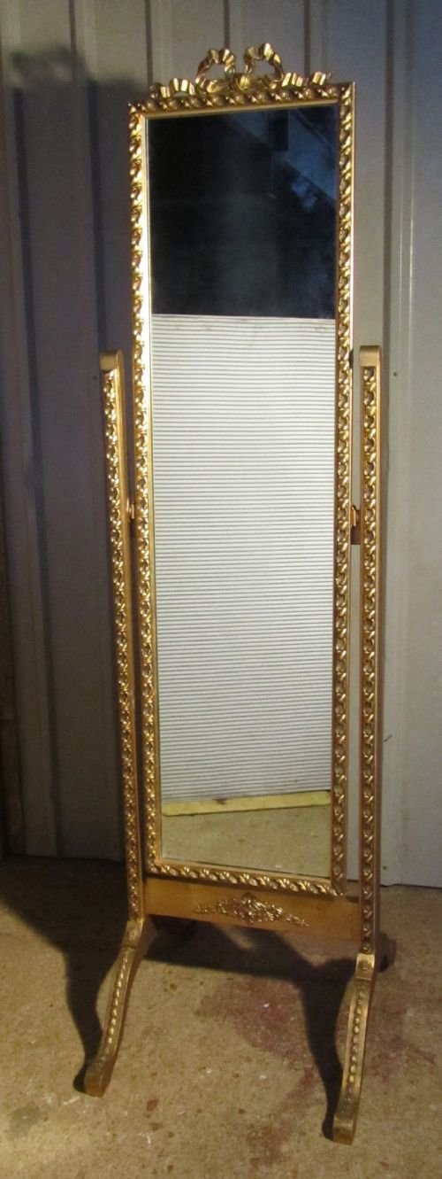 A Superb Rococo Gilt Cheval Dressing Mirror