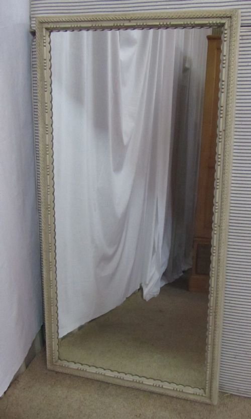fig 1. A Large French Shabby painted wall mirror