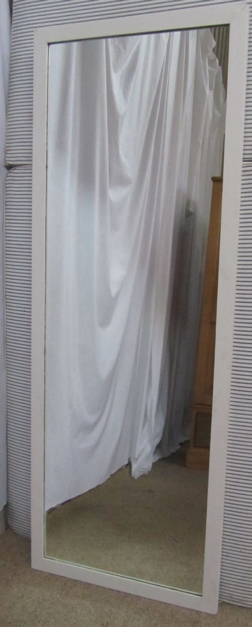 A Full Length Victorian Wall Mirror with a Painted Frame
