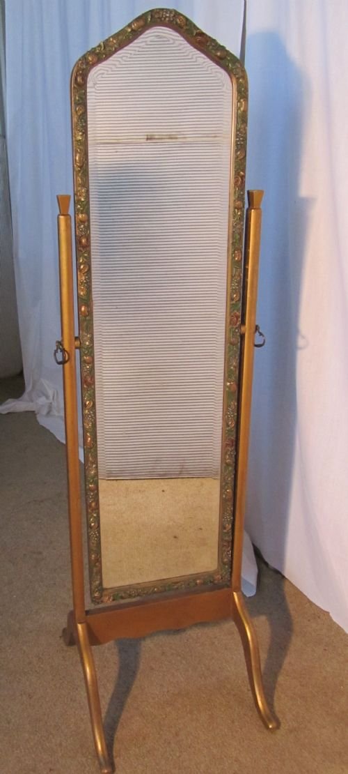 Superb Art Deco Gilt & Bocage Cheval Dressing Mirror