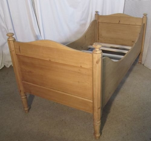 A 19th Century French Rustic Pine Single Sleigh Bed