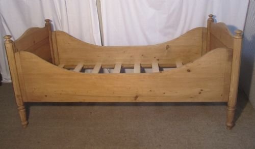 fig 1. A 19th Century French Rustic Pine single sleigh bed