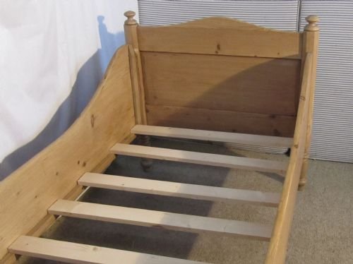 fig 2. A 19th Century French Rustic Pine single sleigh bed