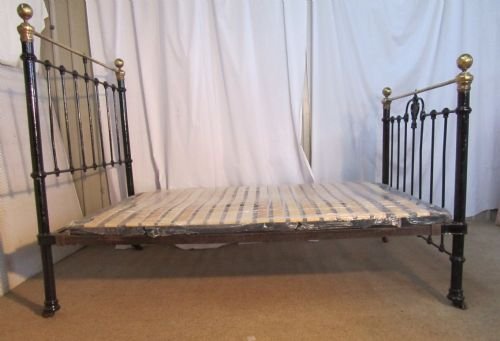 fig 2. Victorian Art Nouveau Brass and Iron Double Bed