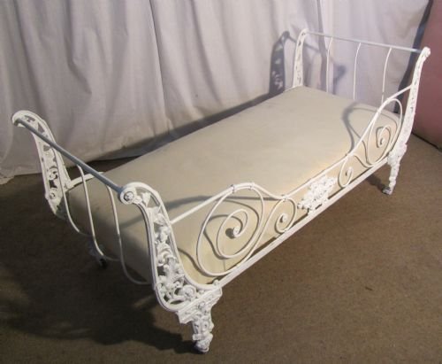 Charming 19th Century French Cast Iron Day Bed