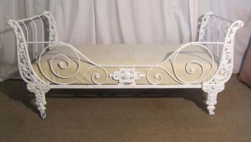 fig 1. Charming 19th Century French Cast Iron Day Bed