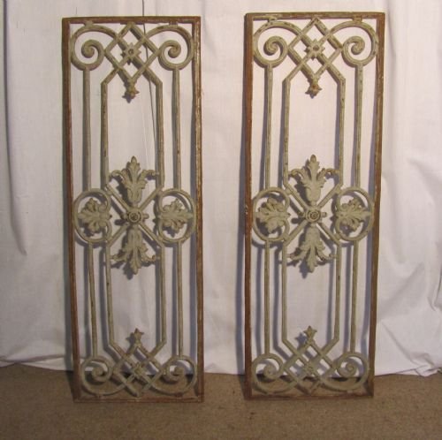 A Pair of Large French Cast Iron Door Panels