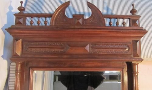 fig 1. Large French Carved Mahogany Wall Mirror