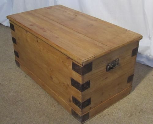 Victorian Pine Iron Banded Chest