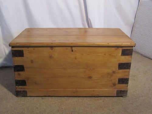 fig 1. Victorian Pine Iron Banded Chest
