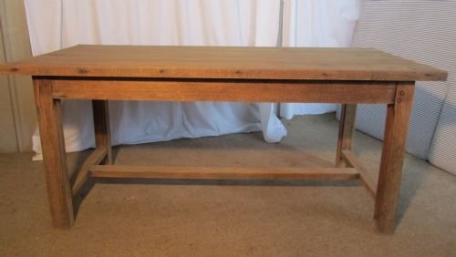 19th Century French Original Bleached Oak Farmhouse Dining Table