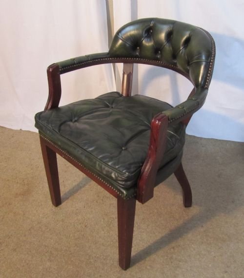 Mahogany and Leather Desk or Library Chair